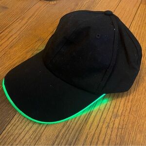 Black Cap with Green LED Trim